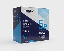 Кабель витая пара U/UTP 4х2х24AWG(0.48мм) кат.5E LSZH Fluke tested (м) TOKOV ELECTRIC TKE-C10-U/UTP-