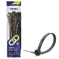 Хомут кабельный нейлоновый черн. 4.8х200 (уп.100шт) TOKOV ELECTRIC