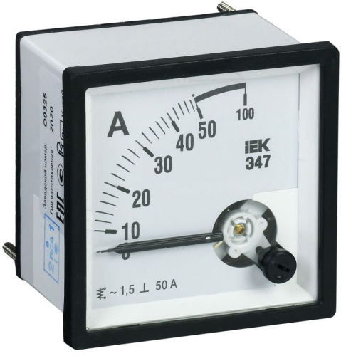 Амперметр Э47 96х96мм 50А кл. точн. 1.5 IEK Амперметр Э47 96х96мм 50А кл. точн. 1.5 IEK