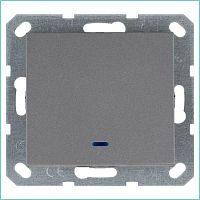 Выключатель 1-кл. 10А IP20 с подсветкой механизм алюм. Jasmart G3011NS