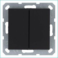 Переключатель проходной 2-кл. 10А IP20 механизм черн. матов. soft touch Jasmart G3022PB
