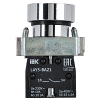 Кнопка LAY5-BA21 1НО без подсветки черн. KARAT IEK